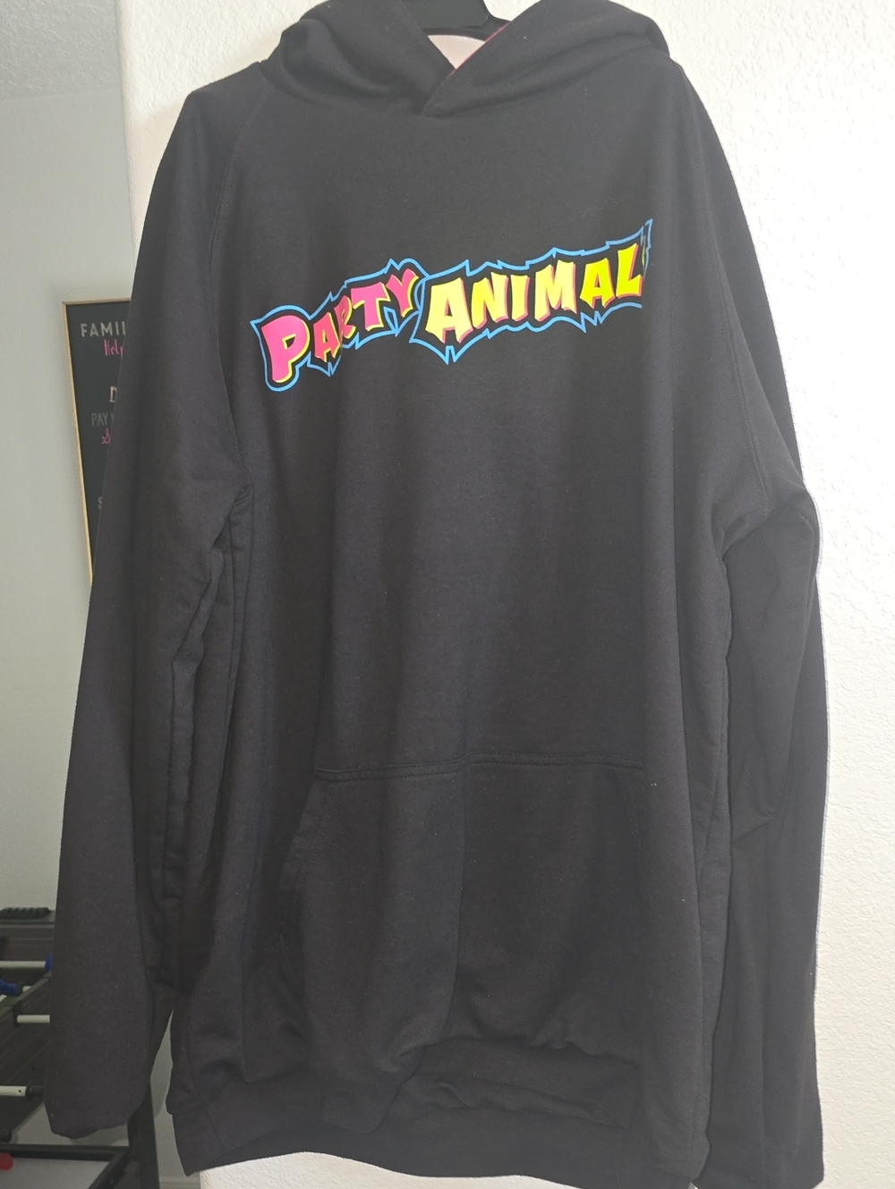 Reversible Party Animal Black Graphic Hoodie
